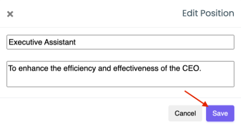 Saving Position Name on Organization Chart